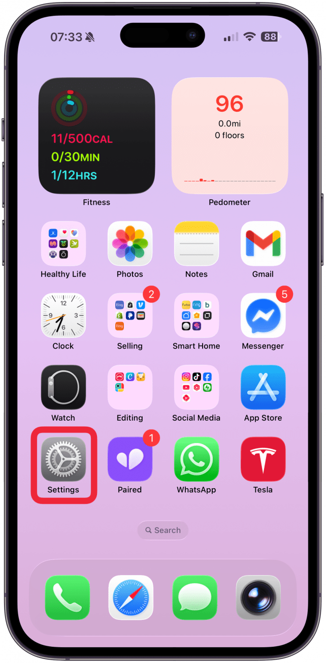 On your iPhone, open Settings.