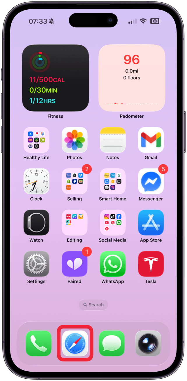 Now, to see how it works, open Safari.
