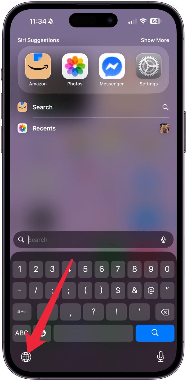 Tap on the globe icon in the very bottom left corner.