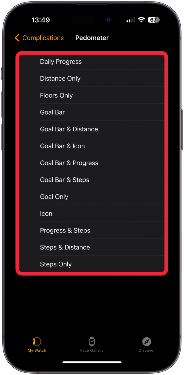 If you tap More… you will see many other types of complications.