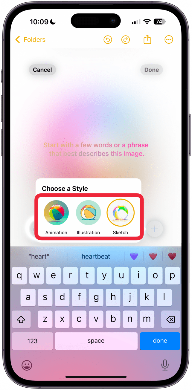 You can select Animation, Illustration, or Sketch. Tap the one that works best for you.