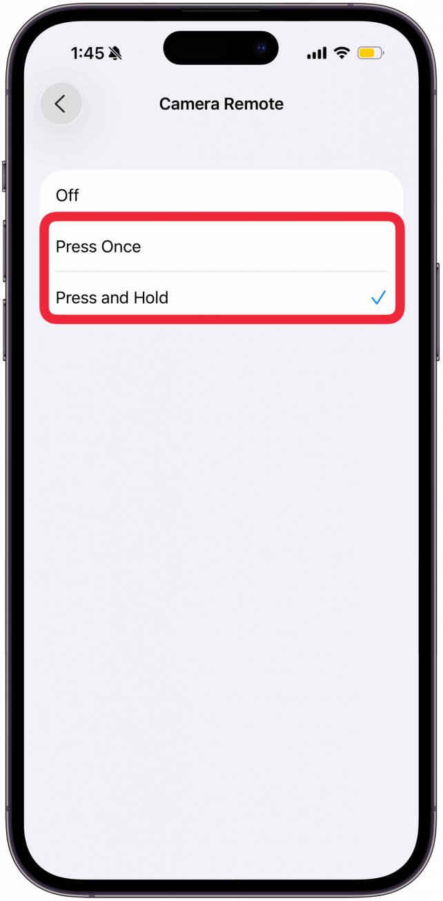 Pick between Press Once and Press and Hold, Press and Hold is harder to do by accident so I recommend that option.