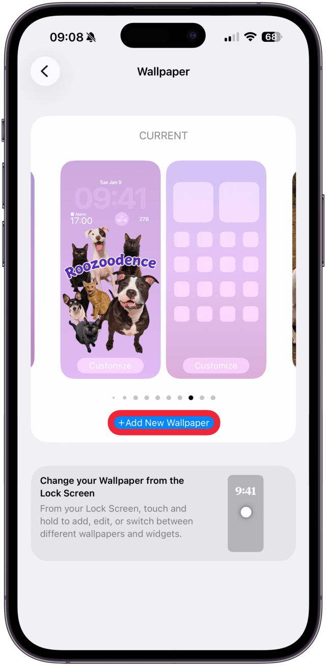 Tap Add New Wallpaper.