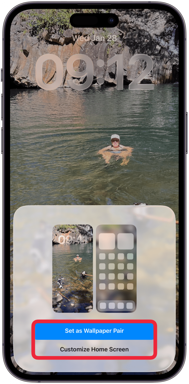 From here, you can either set the wallpaper as a pair or set the Home Screen individually.