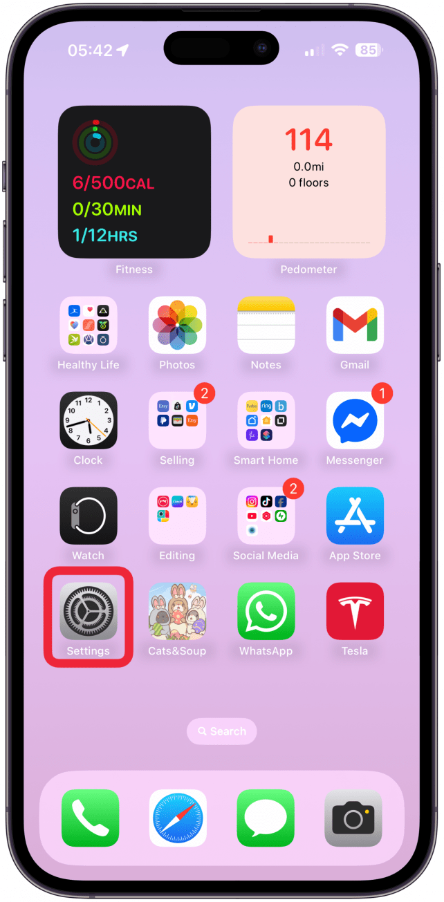 On your iPhone, open Settings.