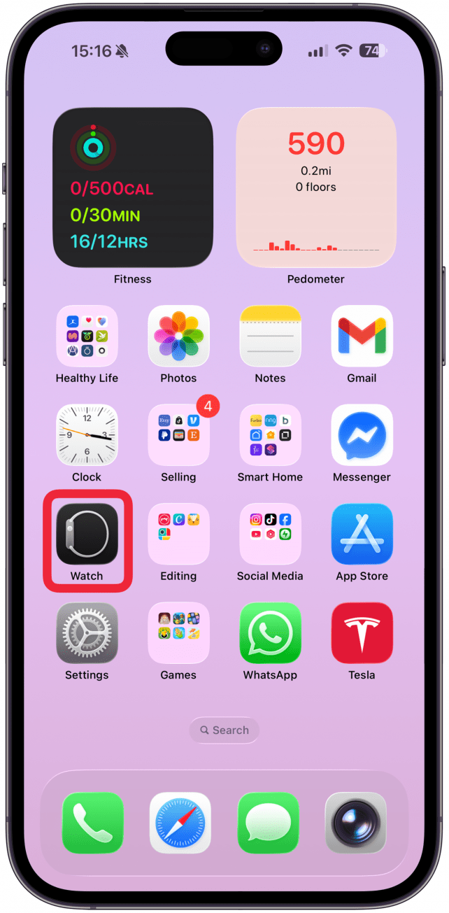 Open Watch app on your iPhone.