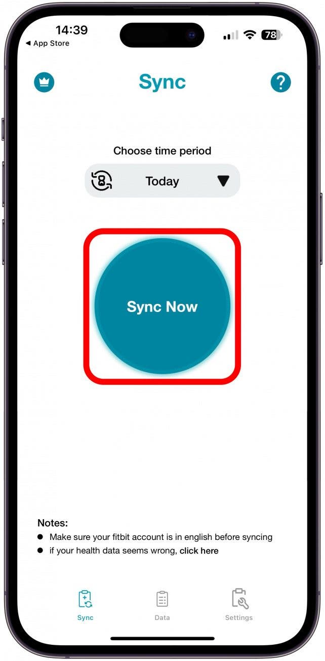 Here you can tap Sync Now to sync your data.