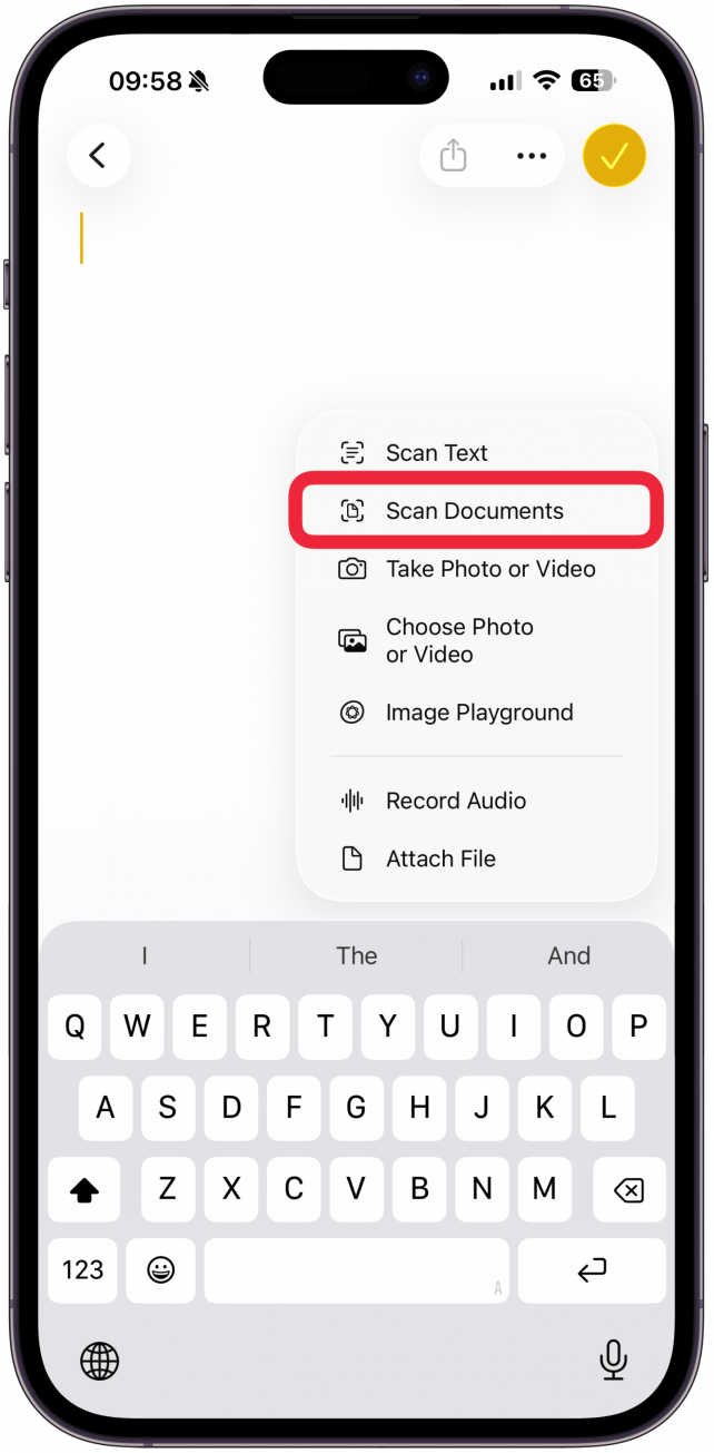 Tap Scan Documents.