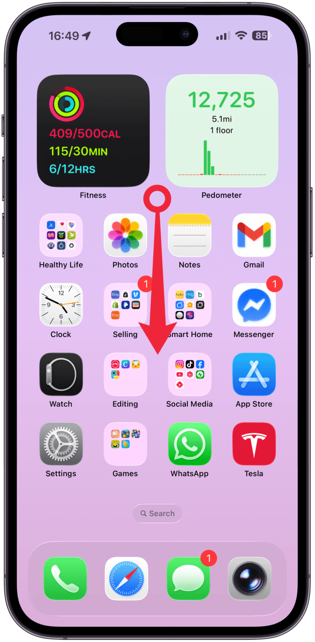 Swipe down on your Home Screen.