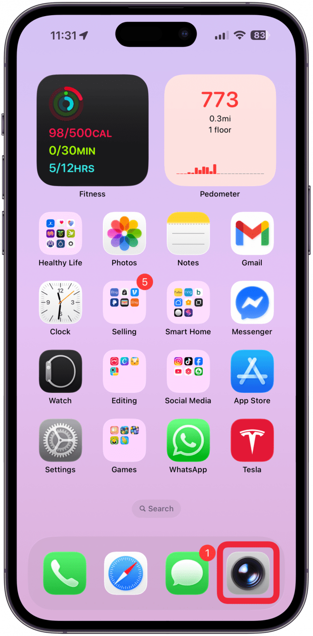 Open the Camera app.