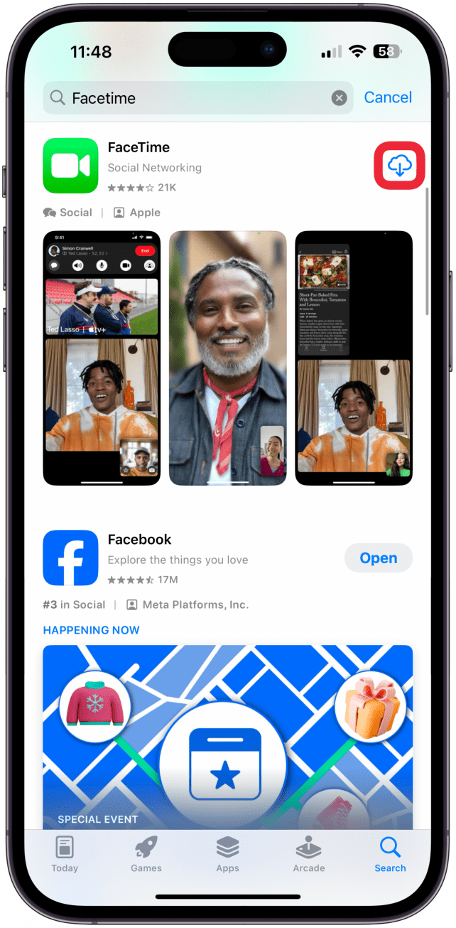 Delete & Re-install FaceTime on Your iPhone.
