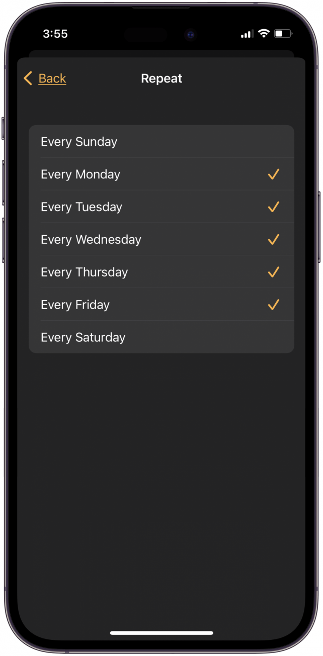 decide how often iphone alarm repeats