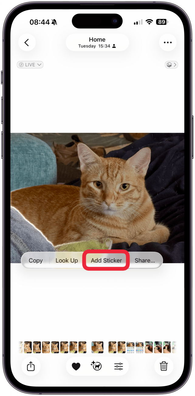 Tap Add Sticker.
