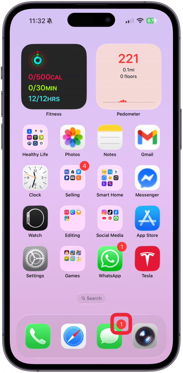 If you want to mark a pinned text thread in the Message app, tap and hold (long-press) the circle with the contact’s name(s), then tap Mark as Unread. 