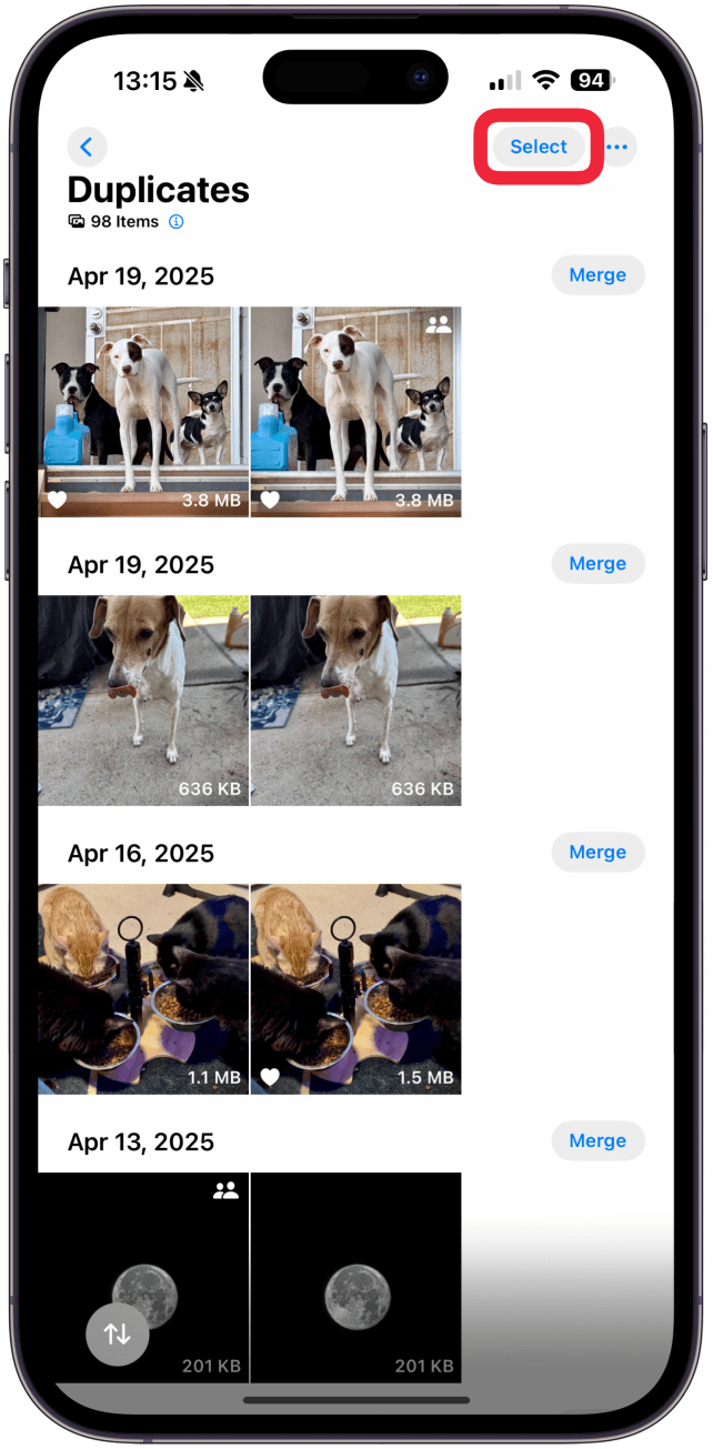 You can also tap Select in the top right corner.