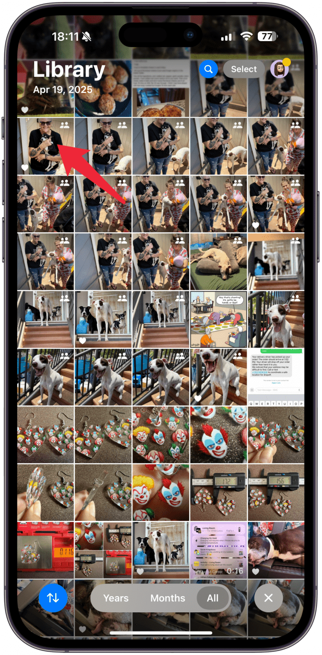 Open the photo of someone you'd like to include in your People & Pets album.