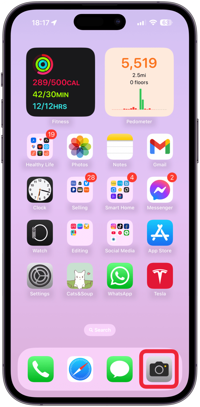 Open Camera app.