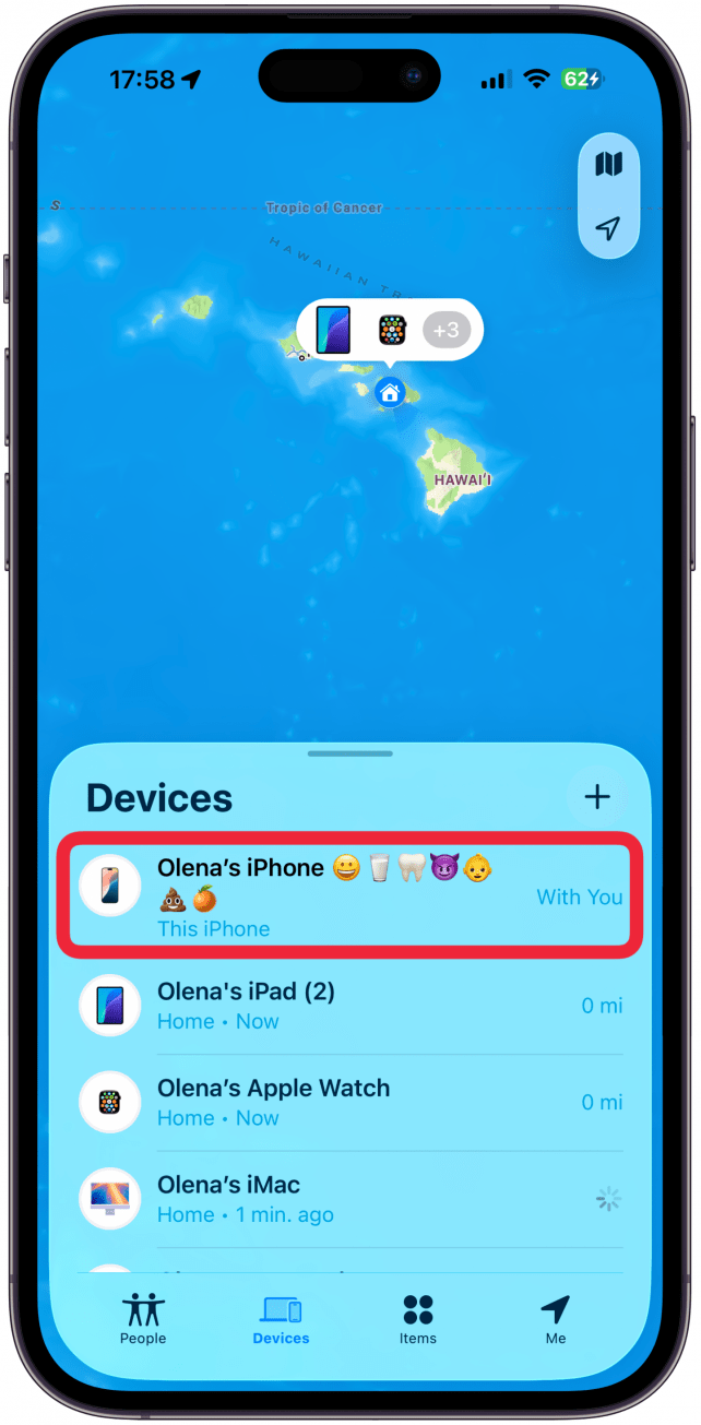 Select the device for which you want to disable alerts.