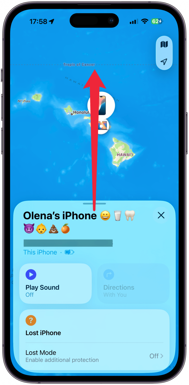 Swipe up on the menu to see all of the available options.