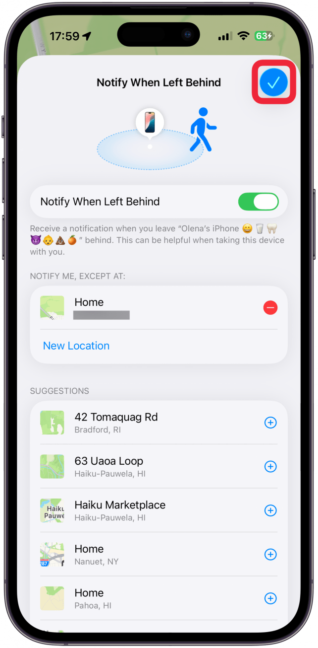 Tap the check mark in the upper-right corner.