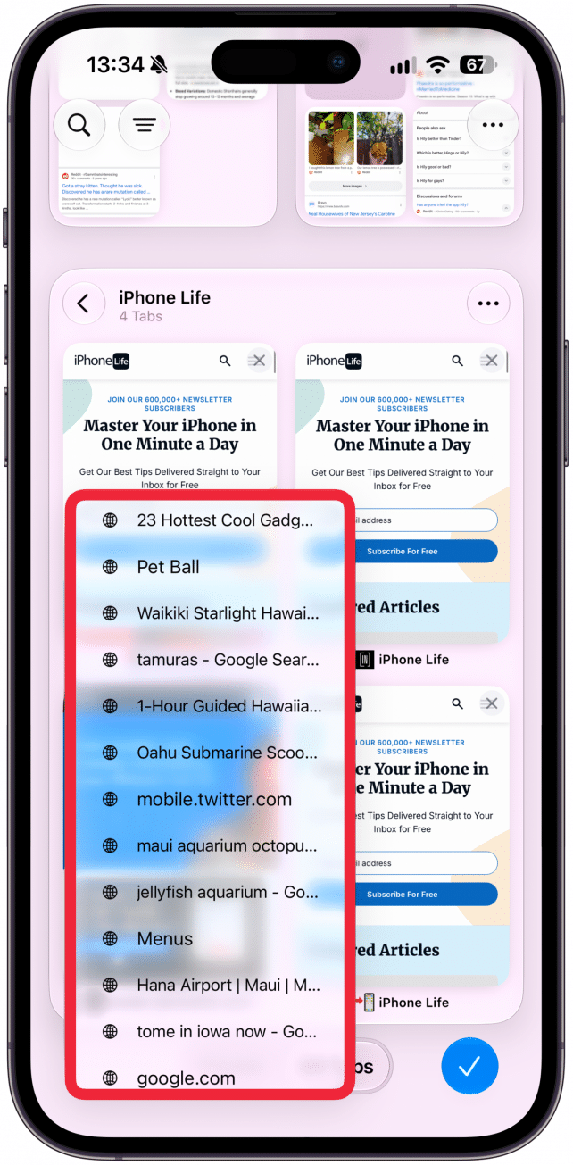You should now see your recently closed tabs in Safari. Simply find the one you want to get back and tap it to reopen it.