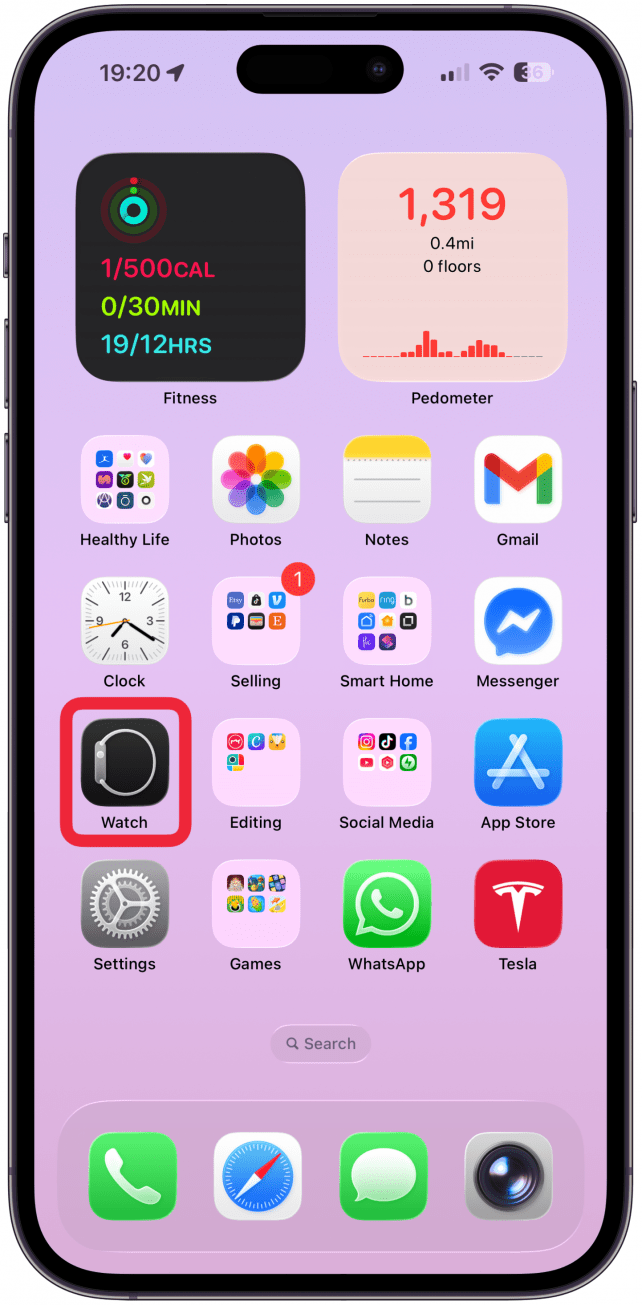 Open the Watch app on your iPhone.