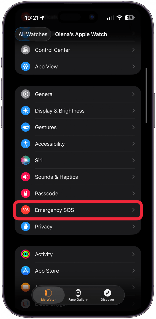 Tap Emergency SOS.