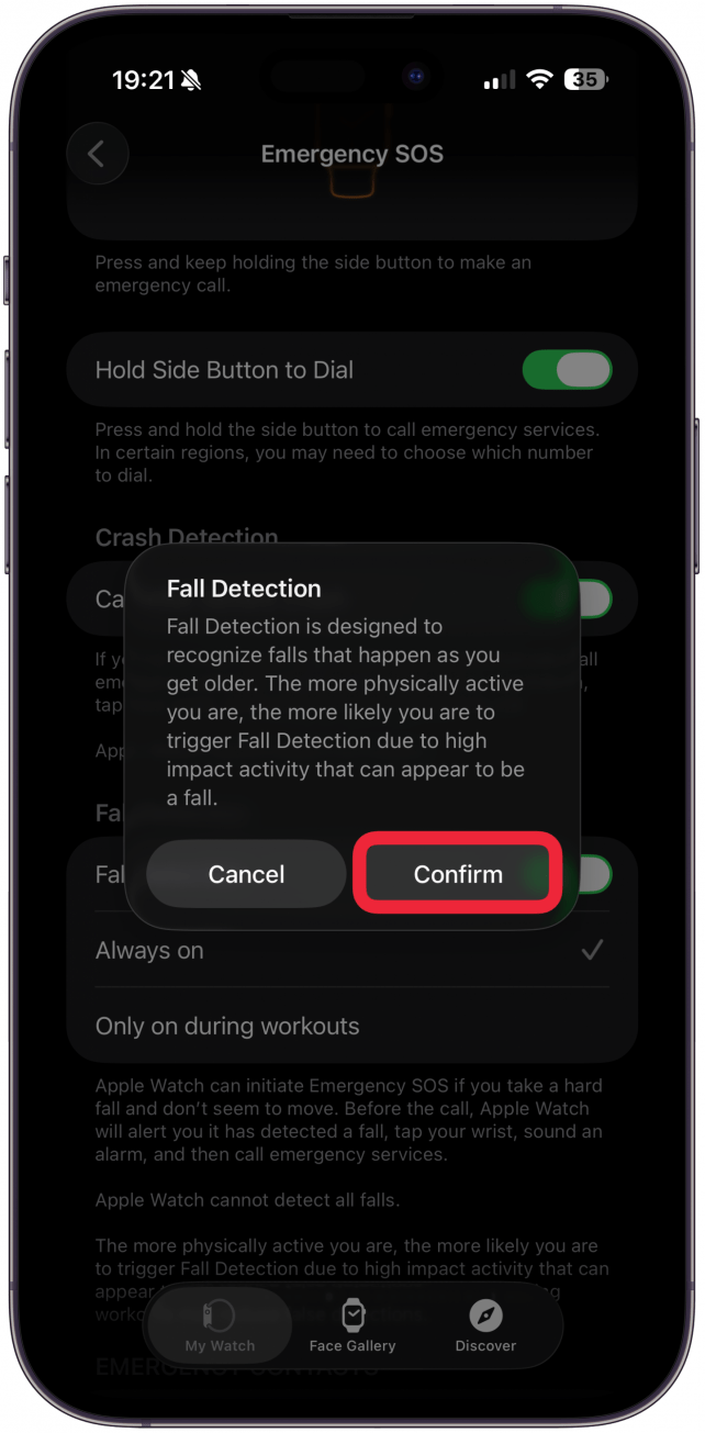 A confirmation window will pop up. Tap Confirm.