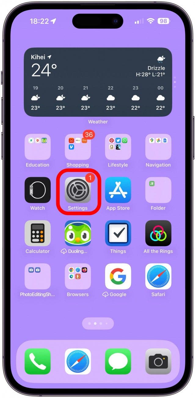 Open the Settings app.