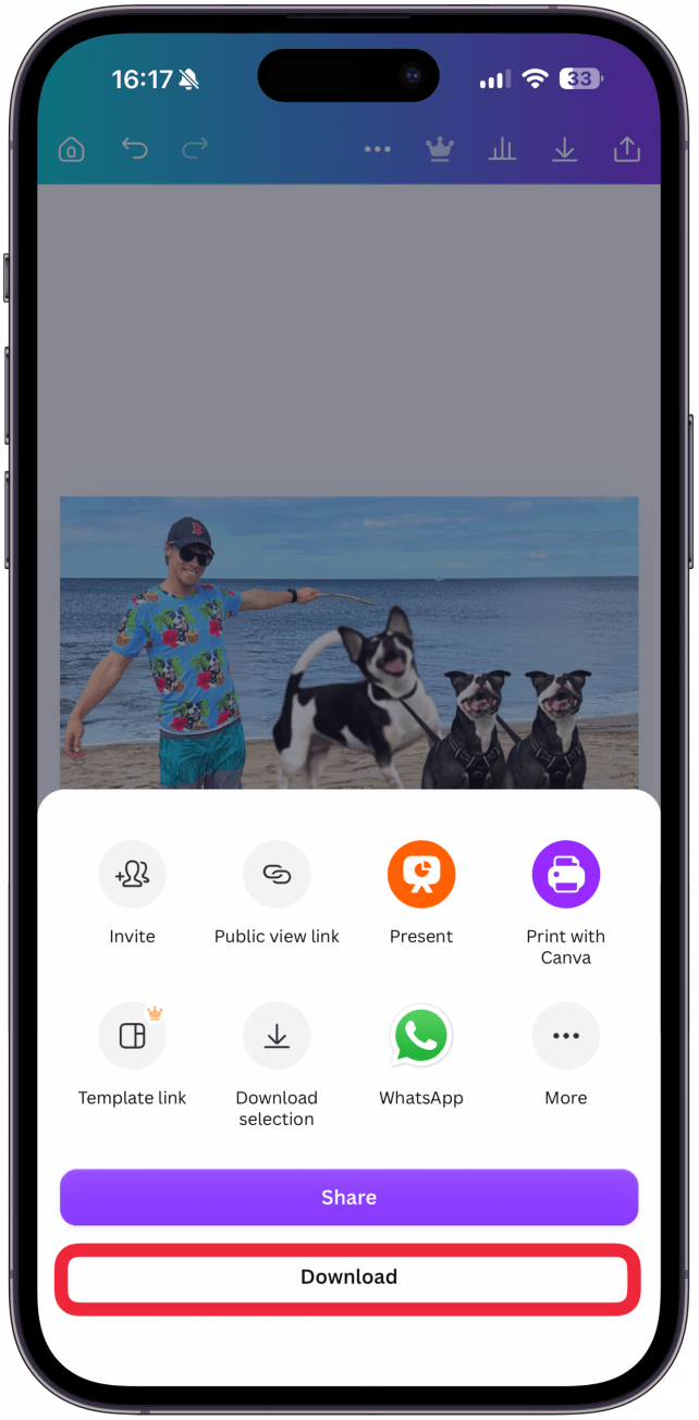 If you select Download, it will be saved to your Photos app.