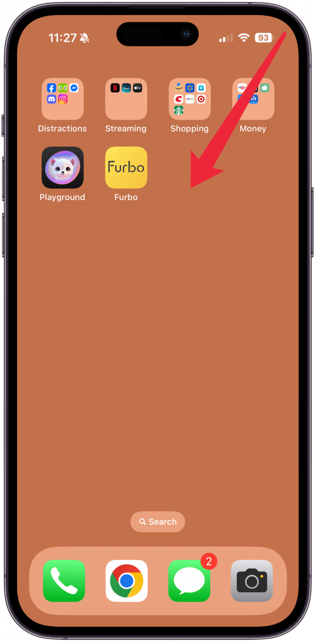Swipe diagonally from the top right corner of your iPhone screen to pull up the Control Center.