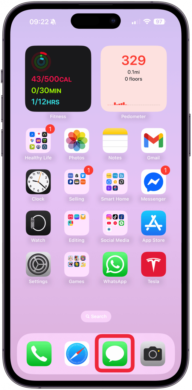 Write your text message as usual. Then, instead of tapping the blue arrow to send the message, long-press the arrow for at least a second.