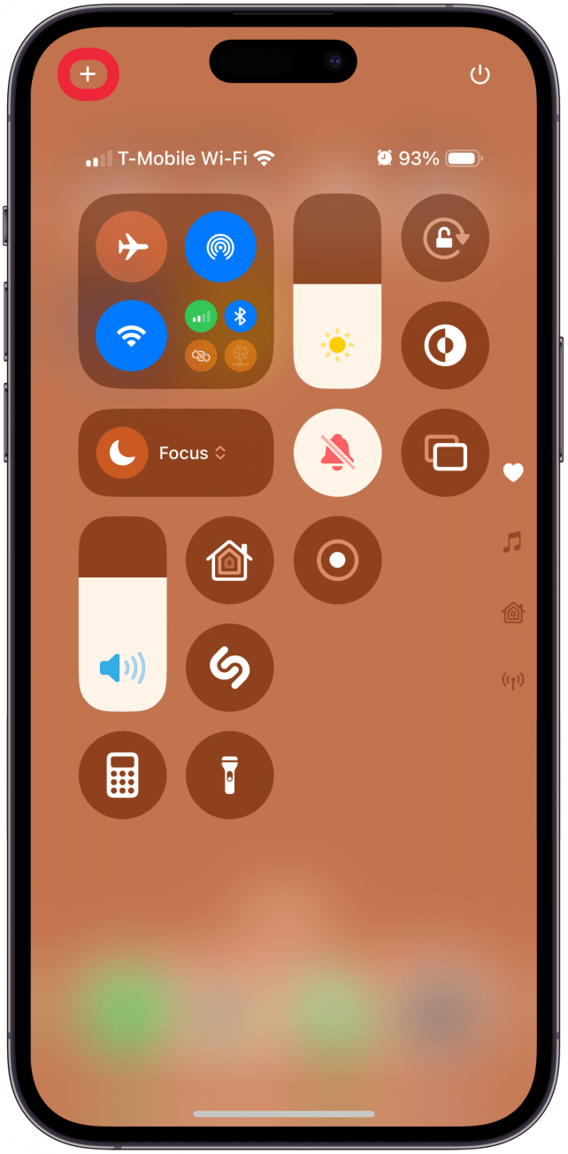 Tap the plus icon in the top left corner.