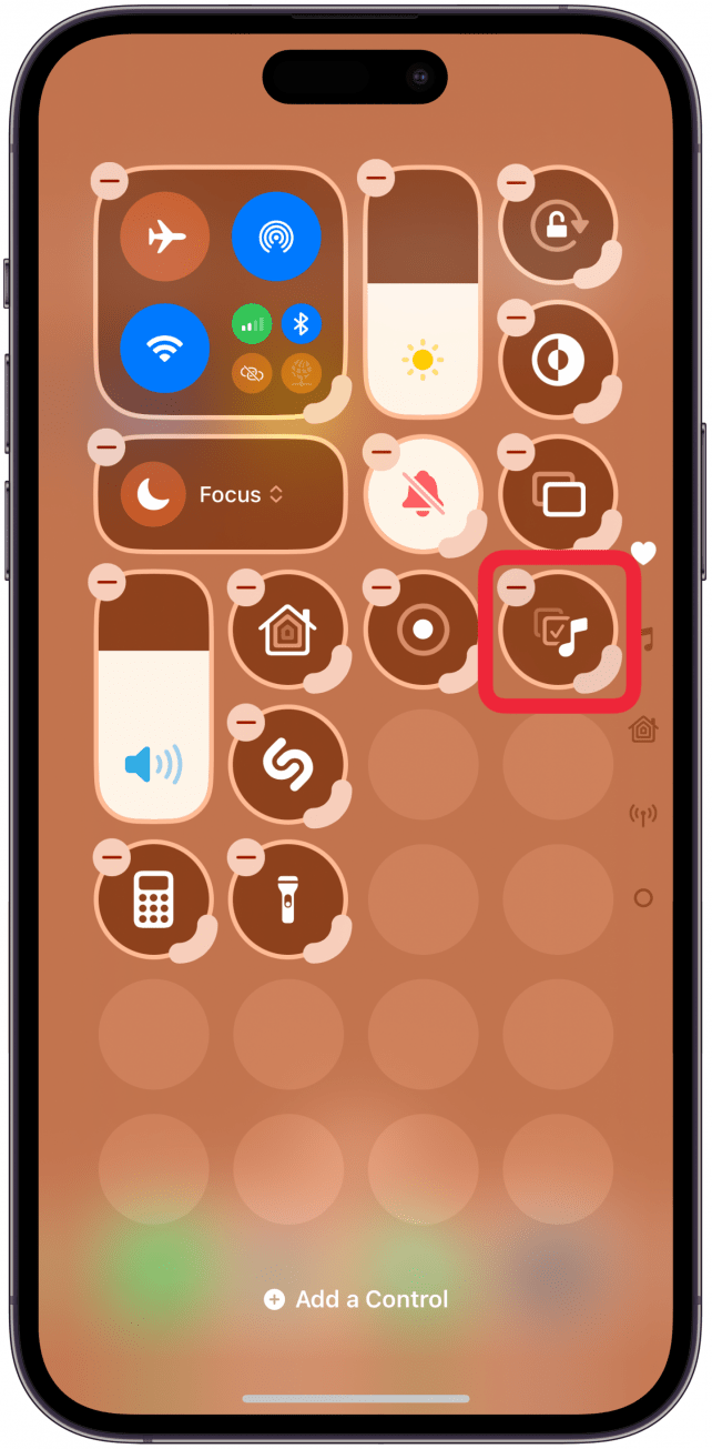 Your selected Control will be added to the Control Center and can be dragged to your preferred spot (or page).