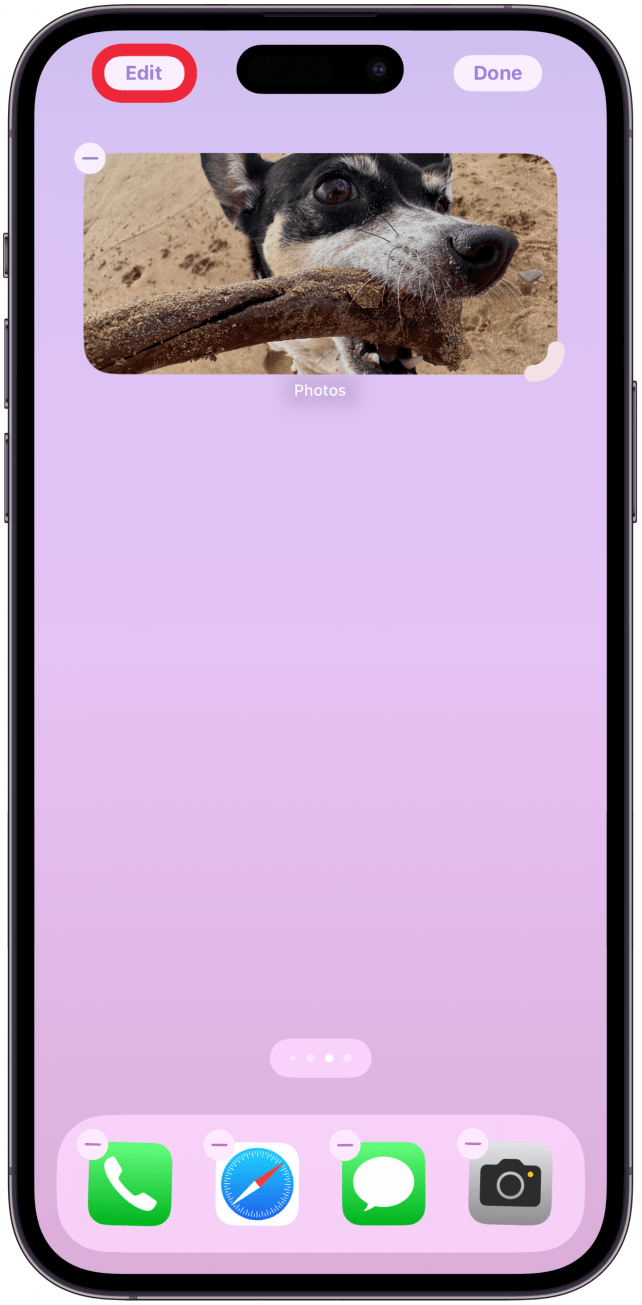 Tap the Edit button in the top left.