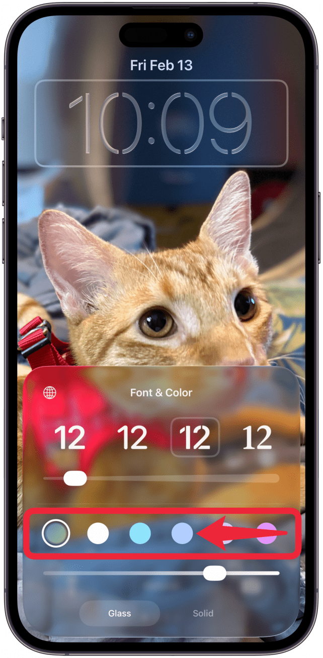 Next, you can select a color by tapping on it. You can swipe left to see more options.