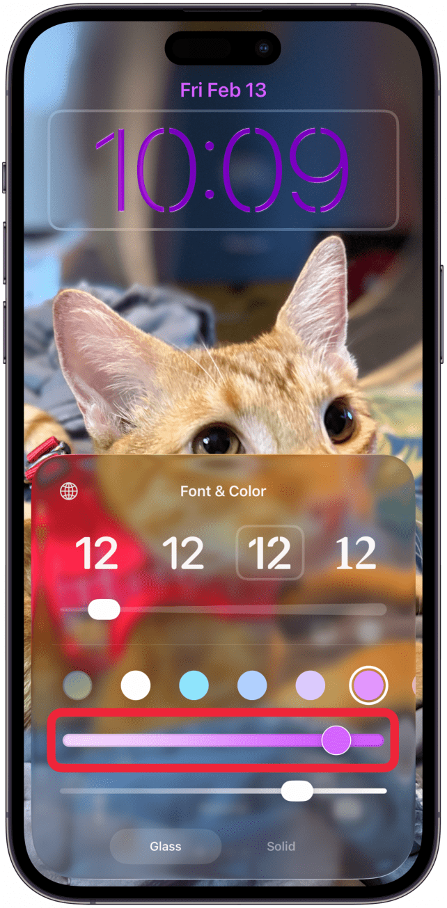 Once you select a color, a slider will appear that will let you adjust the shade.