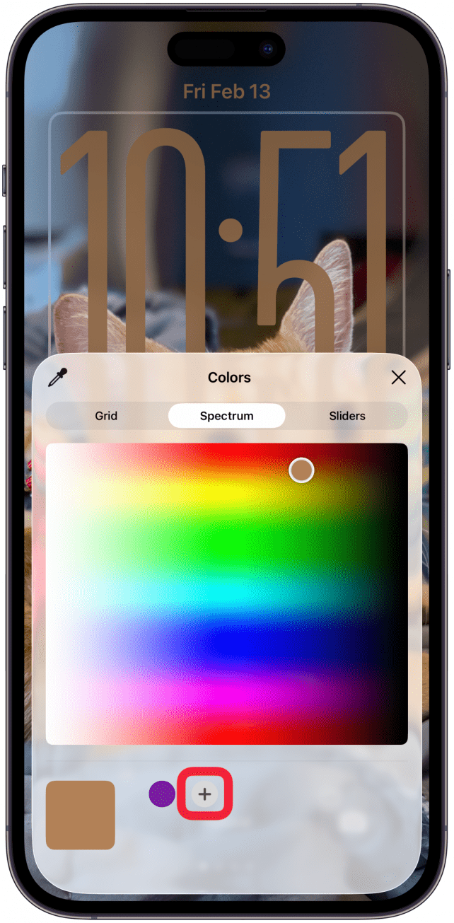 If you like a color and want to save it, tap the plus icon at the bottom of the screen on any page so that you can return to it if you wish. To delete a saved color, long-press on it and tap ‘Delete’.