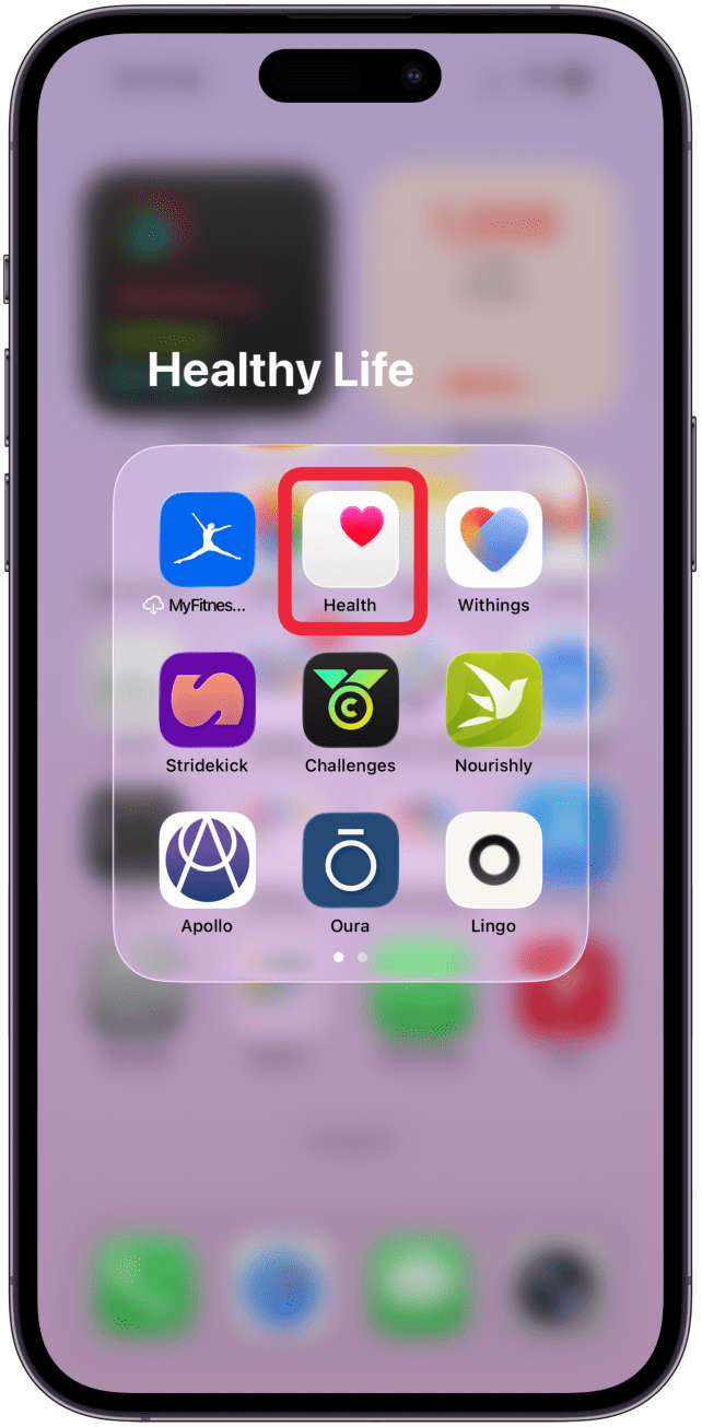 Open the Health app on your iPhone.