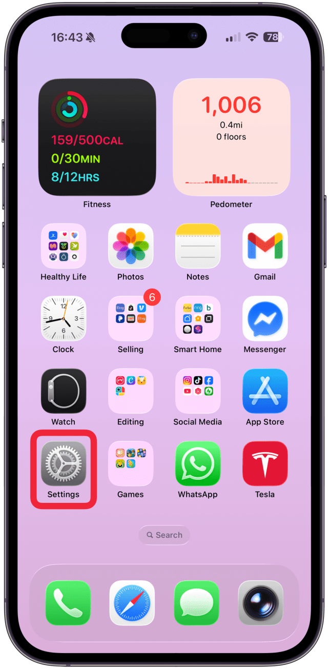 Open Settings on your iPhone.