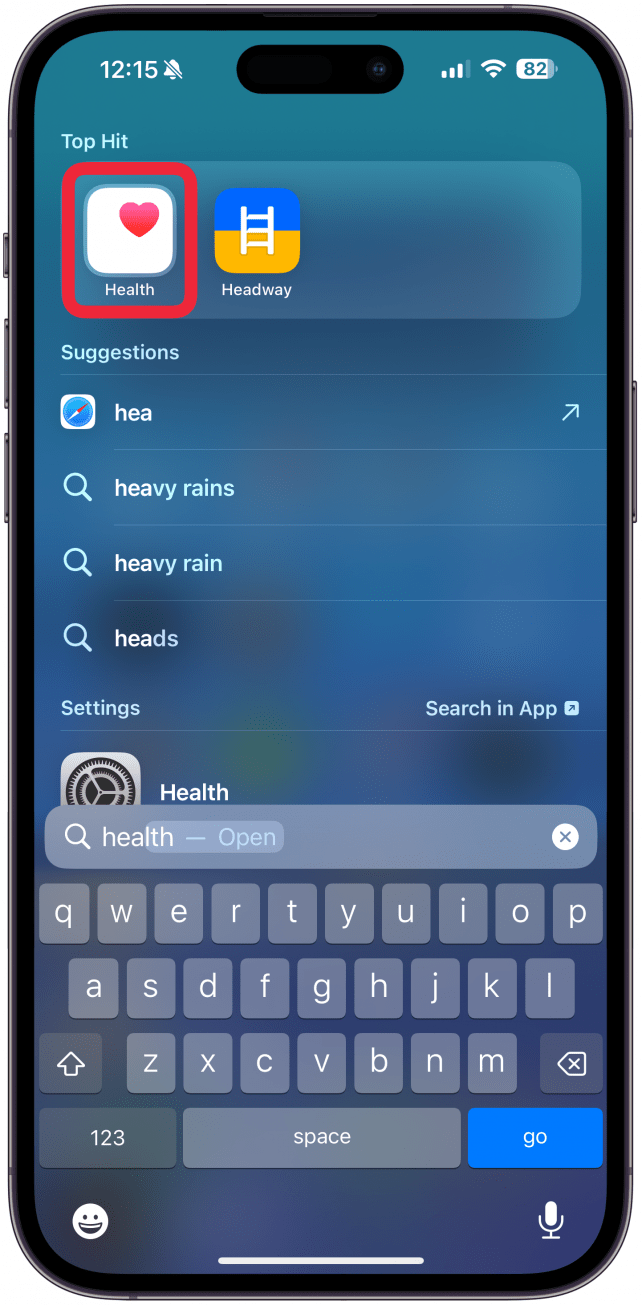 Open the Health app.