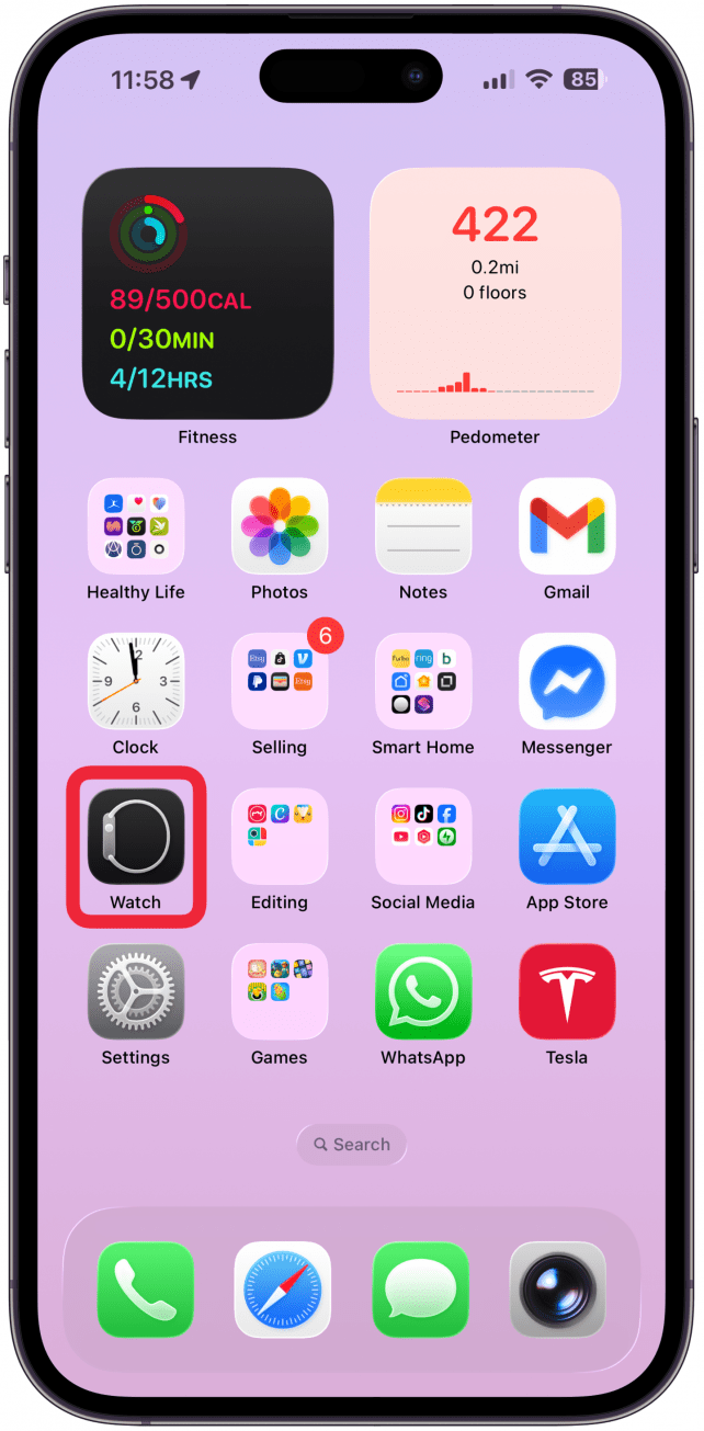Open the Watch app on your iPhone.