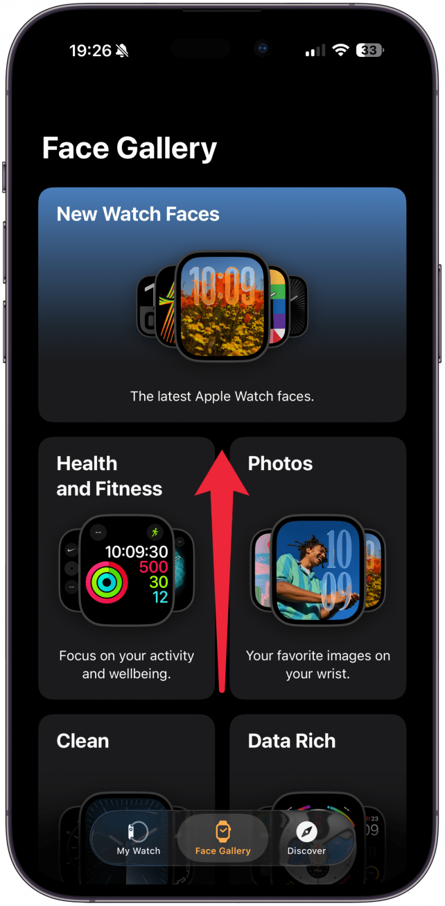 Scroll through the different categories, tap on one to see more options.