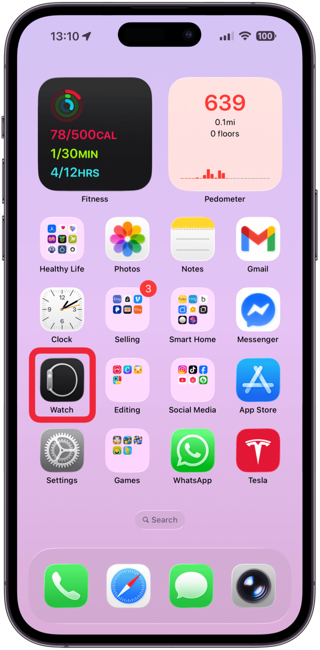 Open the Watch app on your iPhone.