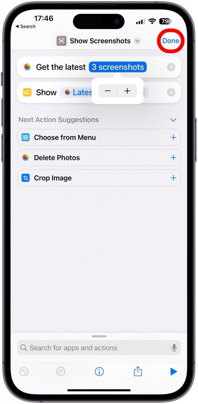 Tap Done to save your changes.