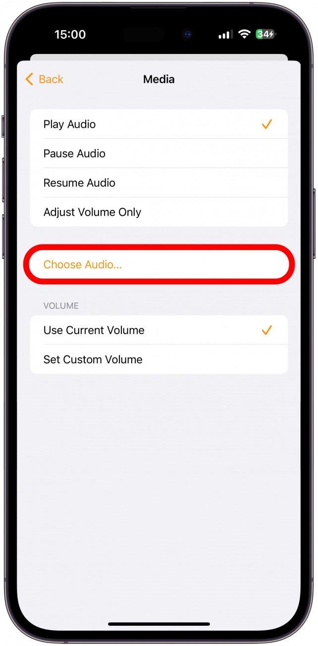 Tap Choose Audio….