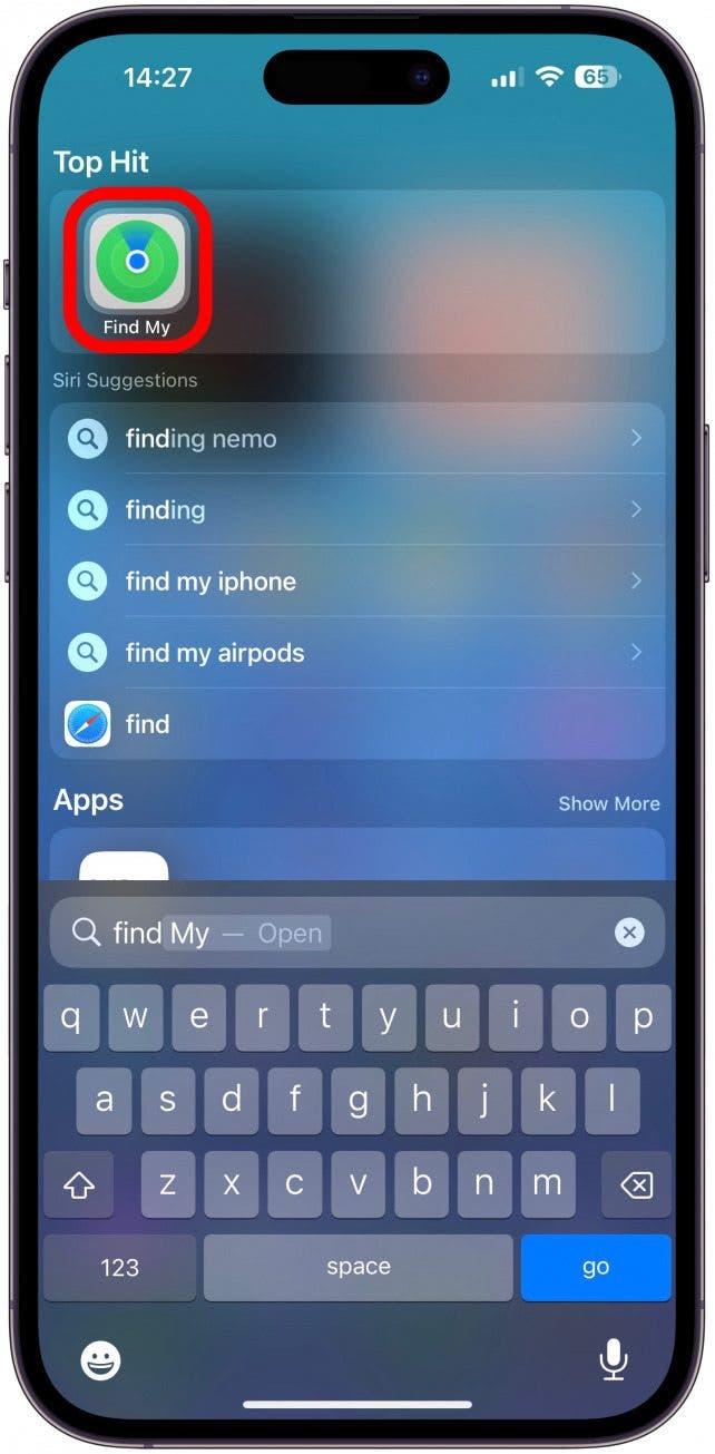 To check your AirTag’s battery life, you need to first open FindMy on your iPhone