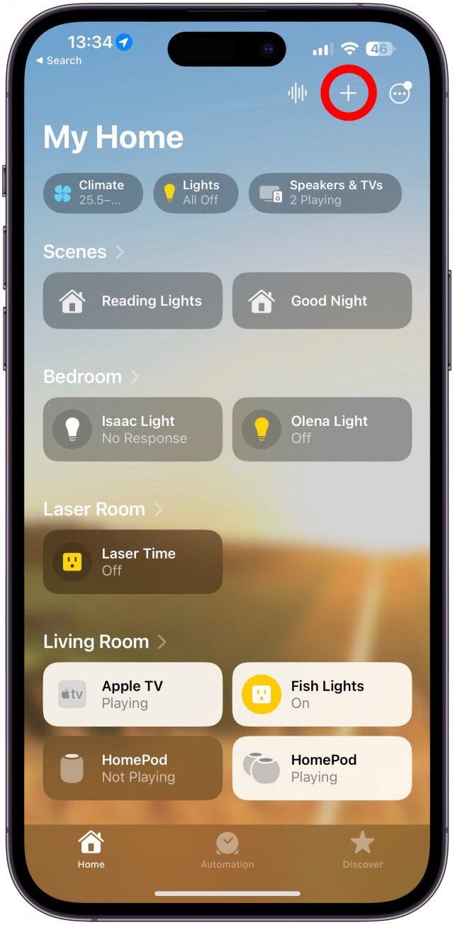 Tap the + icon.