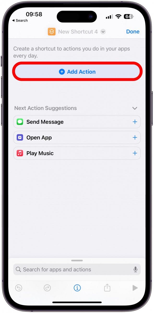 Select Add Action.