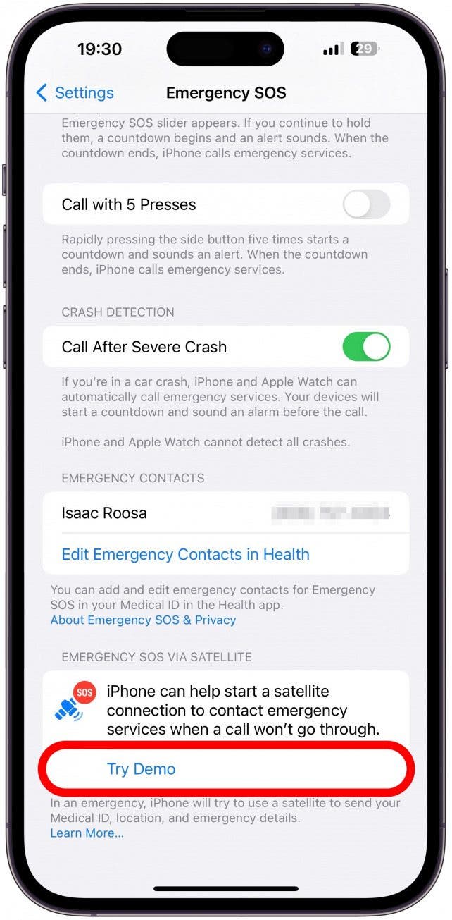 At the very bottom, tap Try Demo.
